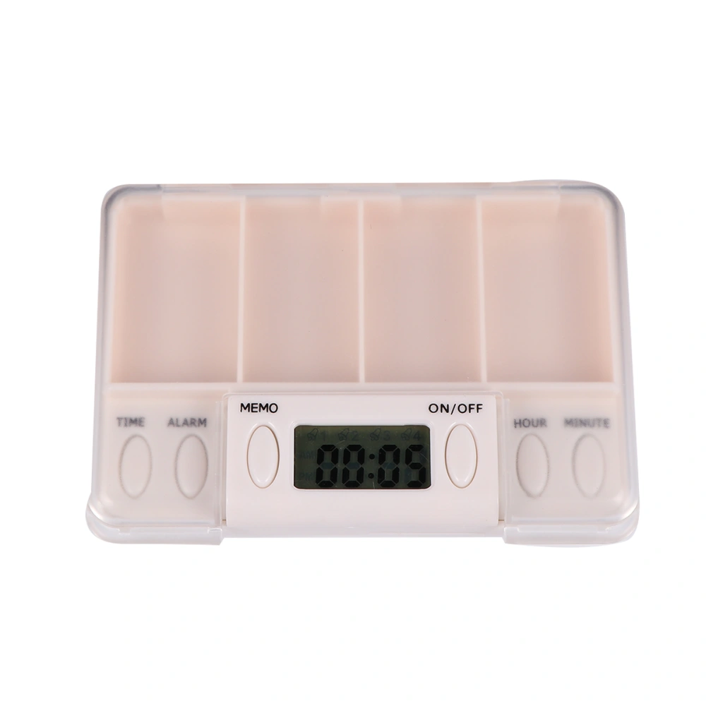 1PC Smart Electronic Reminding Pill Box Timed Reminder Pill Case Plastic Pill Storage Box Portable Medicine Box for Old People Use (White)