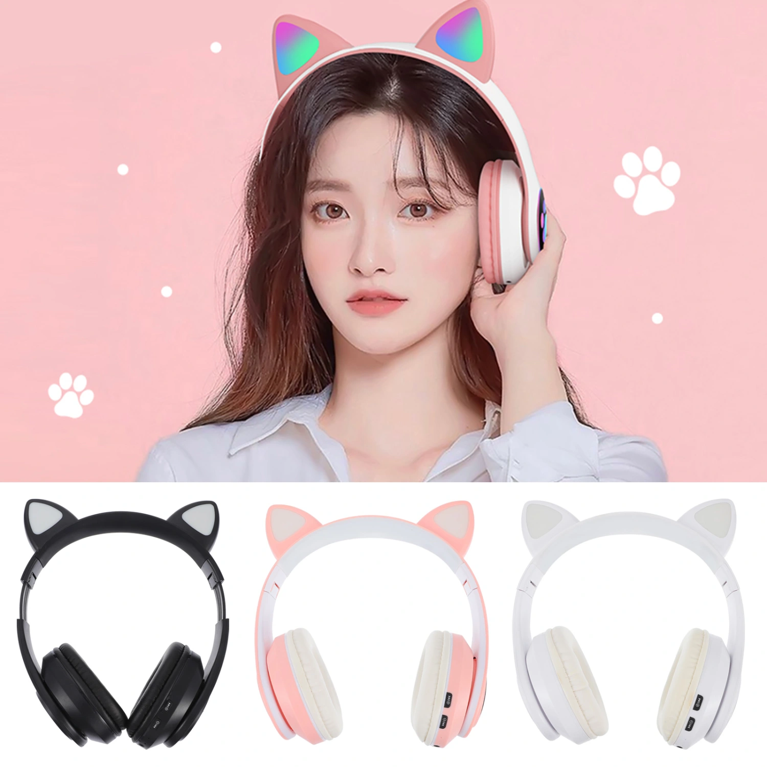 Wireless Glowing Headphone Smartphone Laptop Tablet Wireless Headphone