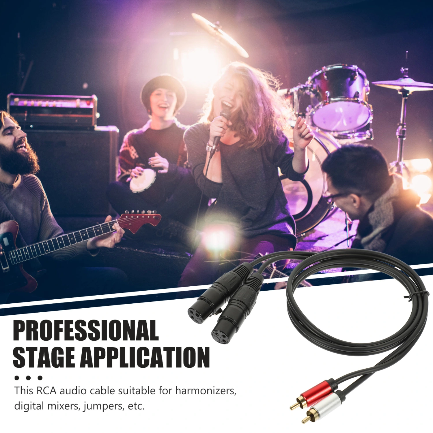 Audio Adapter Converter RCA Cable Car Equipment Audio Splitter Wire Tool