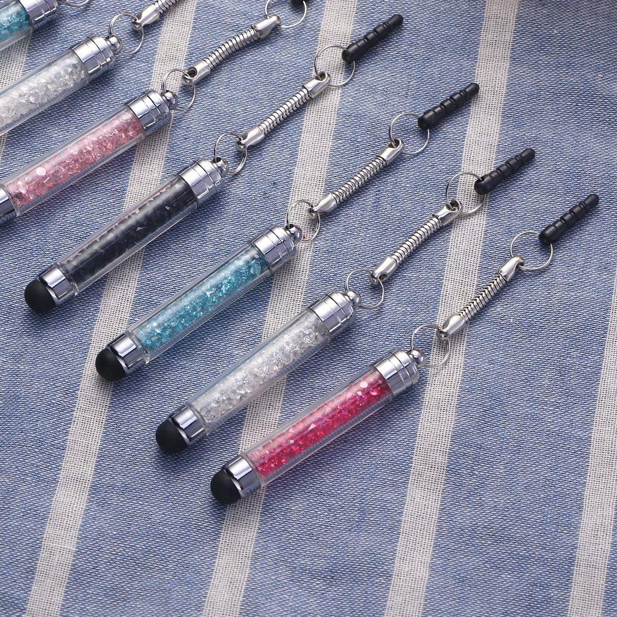 12pcs Universal Crystal Capacitive Stylus Domed Tip Touch Pen Handwriting Capacitive Pens for Phone Tablet (Mixed Colors)