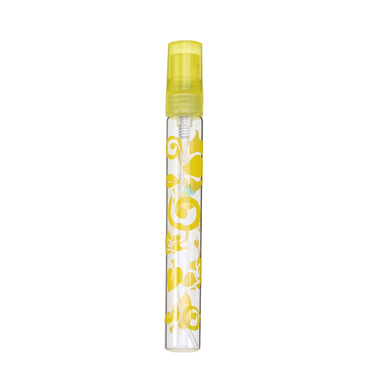 10ml Portable Glass Tube Printed Empty Perfume Bottle for Traveling (Yellow)