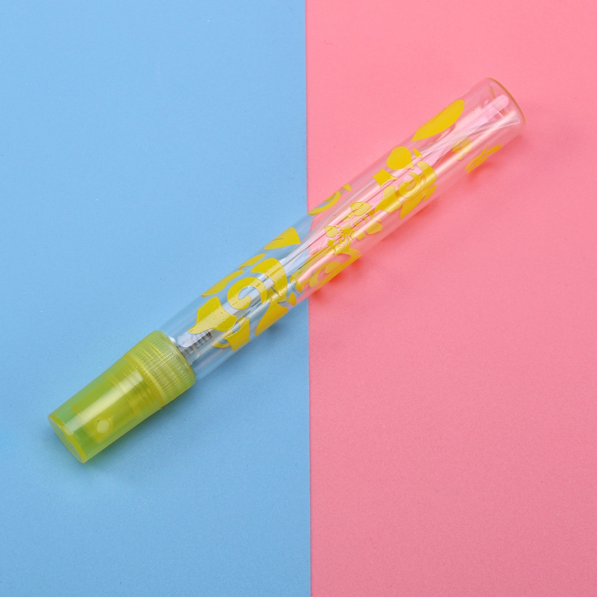 10ml Portable Glass Tube Printed Empty Perfume Bottle for Traveling (Yellow)