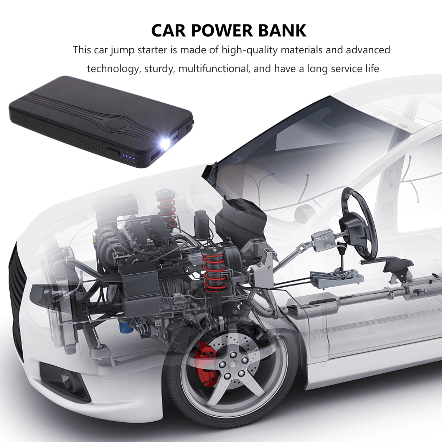 1 Set Emergency Car Battery Charger 6000mAh Car Jump Starter Car Accessories