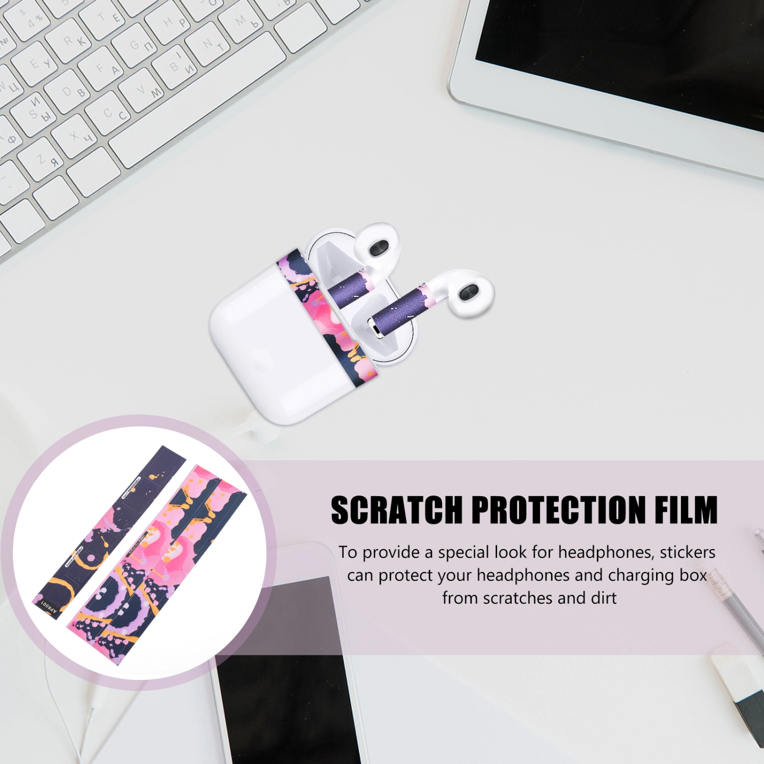 1 Set Delicate Wireless Earphone Protective Film Compatible for AirPods3 Pro