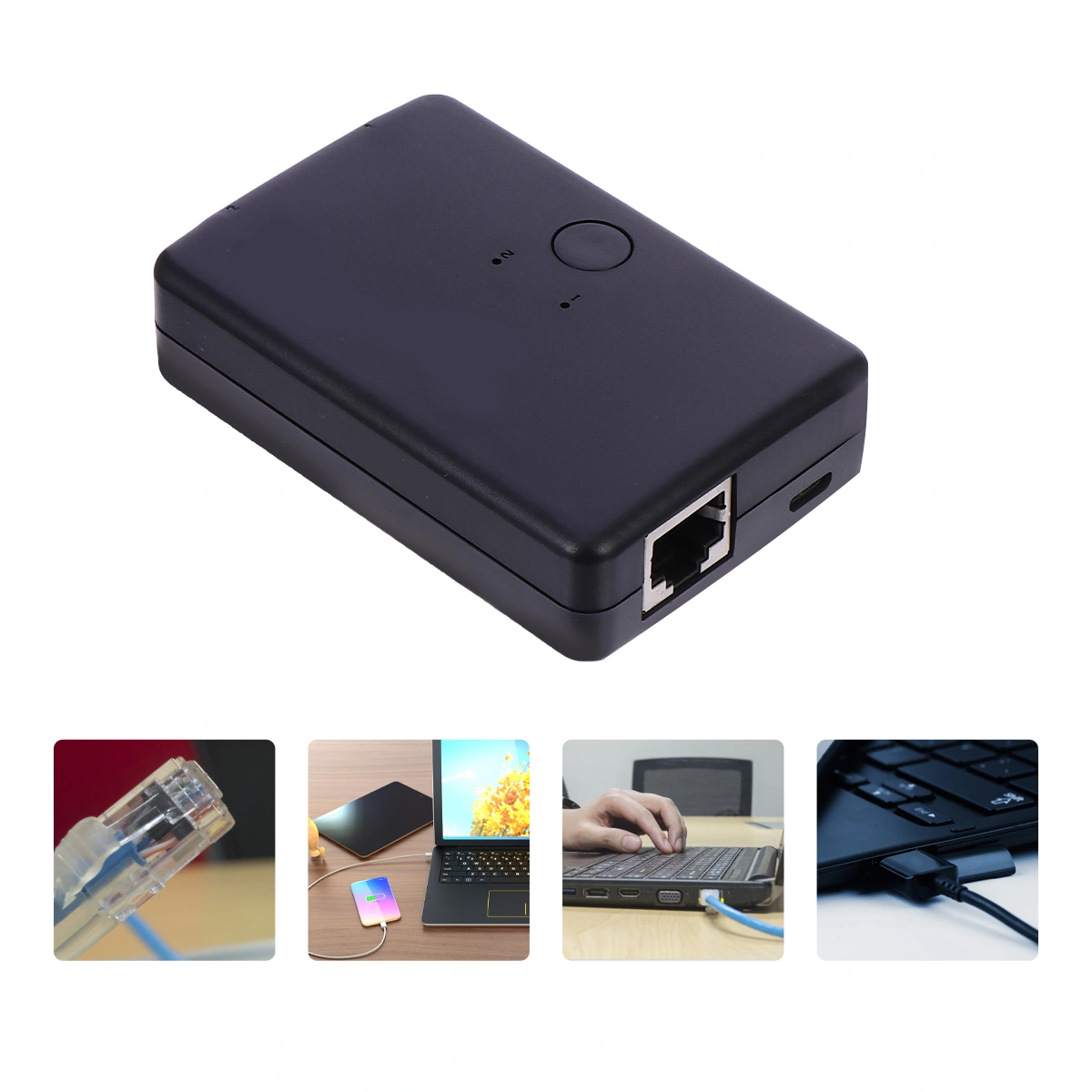 Network Swich 2 Ports Internet Splitter Hub Network Switch Portable Travel Hub