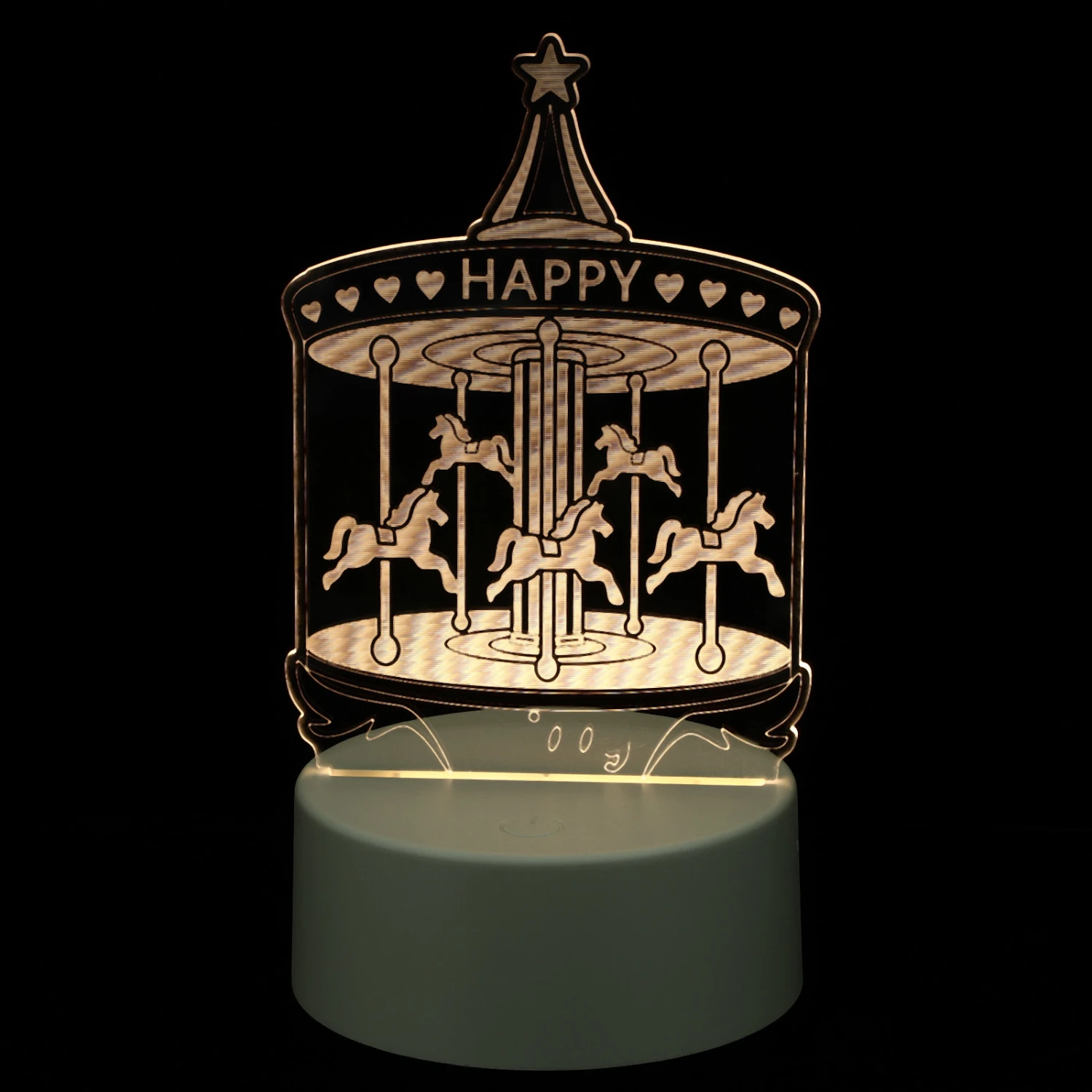 1Pc Unique Table Light Christmas Party Light Romantic LED Light Transparent