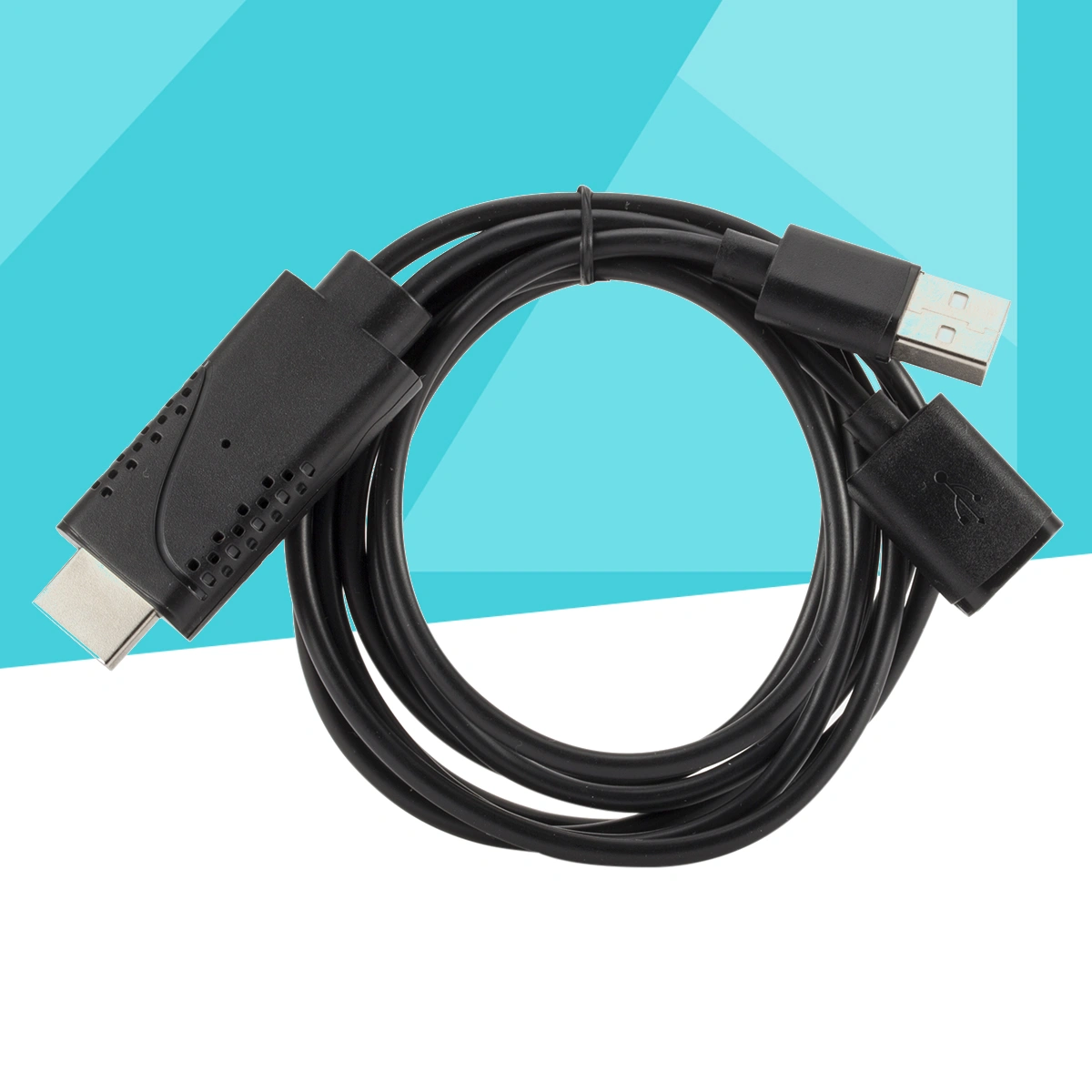 USB Female to Male Adapter 1080P Cable for Android / iOS (Black)