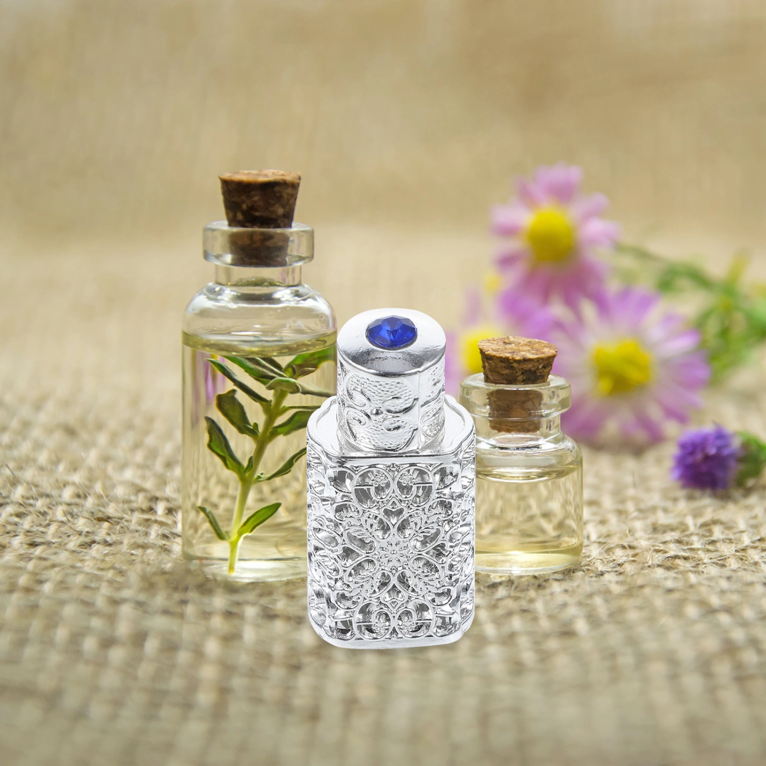 Perfume Sample Bottle Glass Alloy Perfume Bottle Essential Oil Storage Bottle