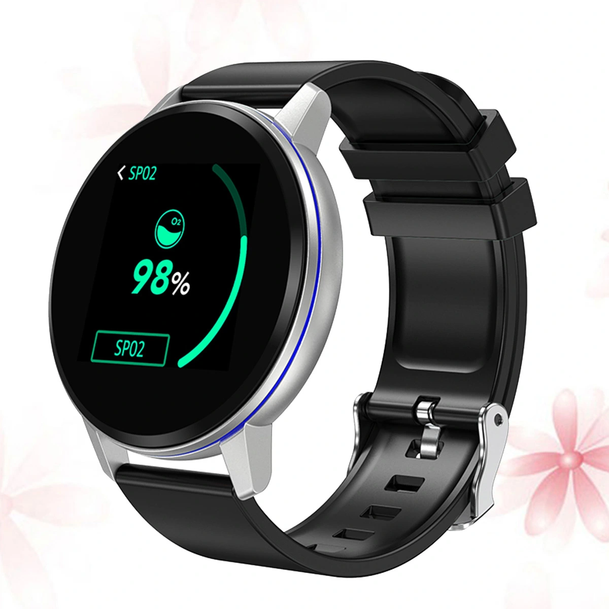 S01 IPS Full Touch Screen Smart Wristband Sleep Monitor Daily Water Resistant Fitness Alarm Blood Pressure Monitor Smart Band Bracelet (Silver)