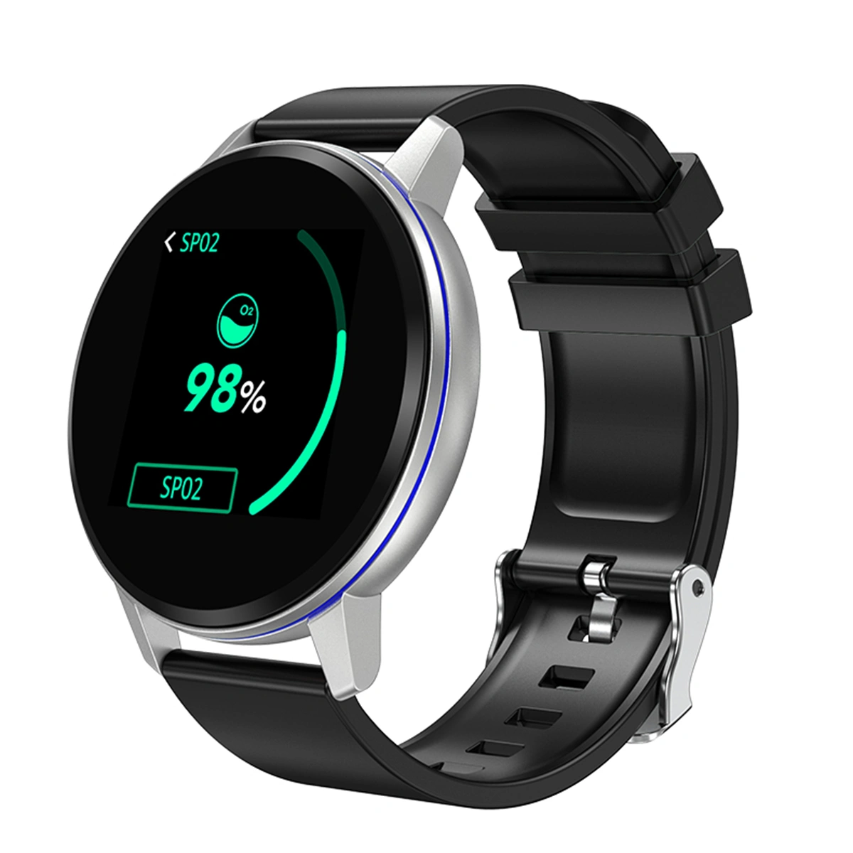 S01 IPS Full Touch Screen Smart Wristband Sleep Monitor Daily Water Resistant Fitness Alarm Blood Pressure Monitor Smart Band Bracelet (Silver)