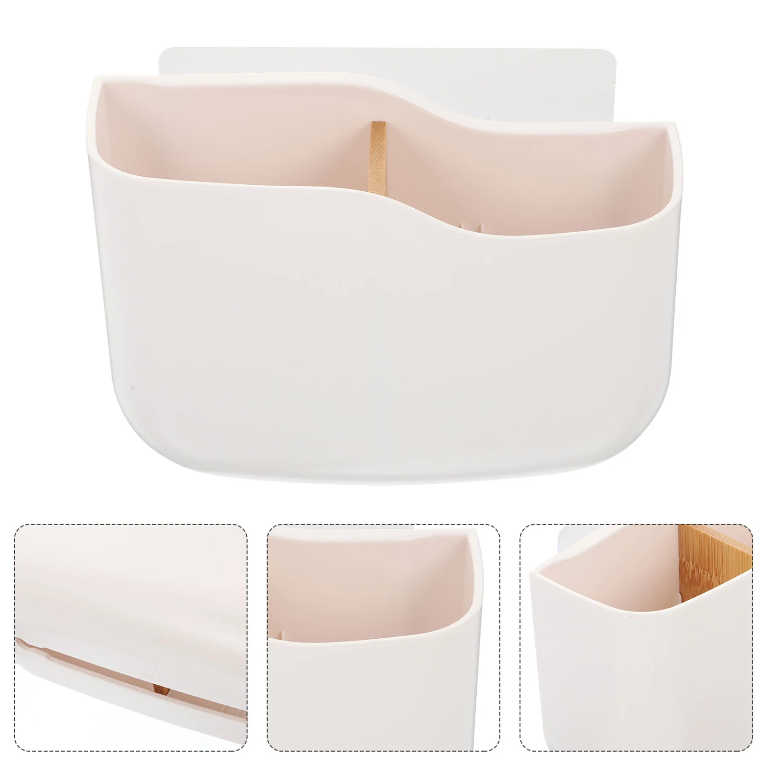 Punch Free Wall Storage Box TV Controller Container Cellphone Wall Organizer