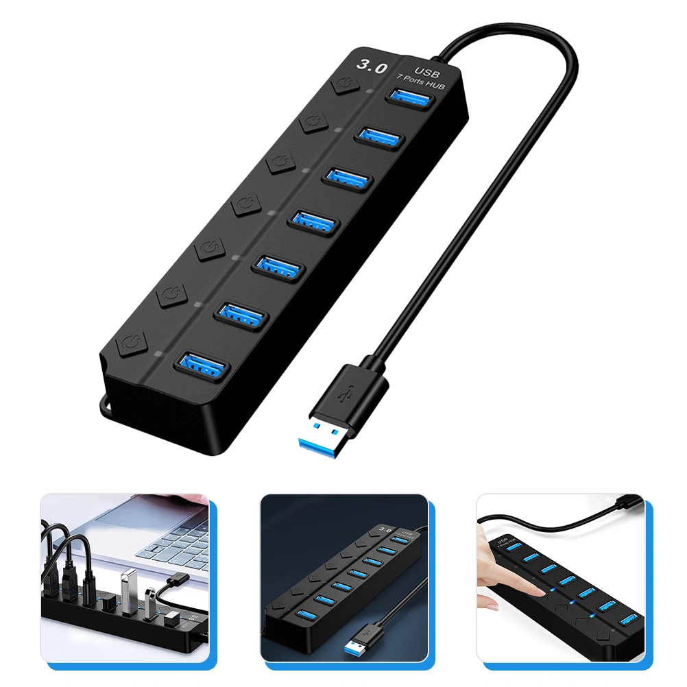 Usb Hub Multiple Usb Port 7-port Usb Splitter Adapter For Laptop Computer