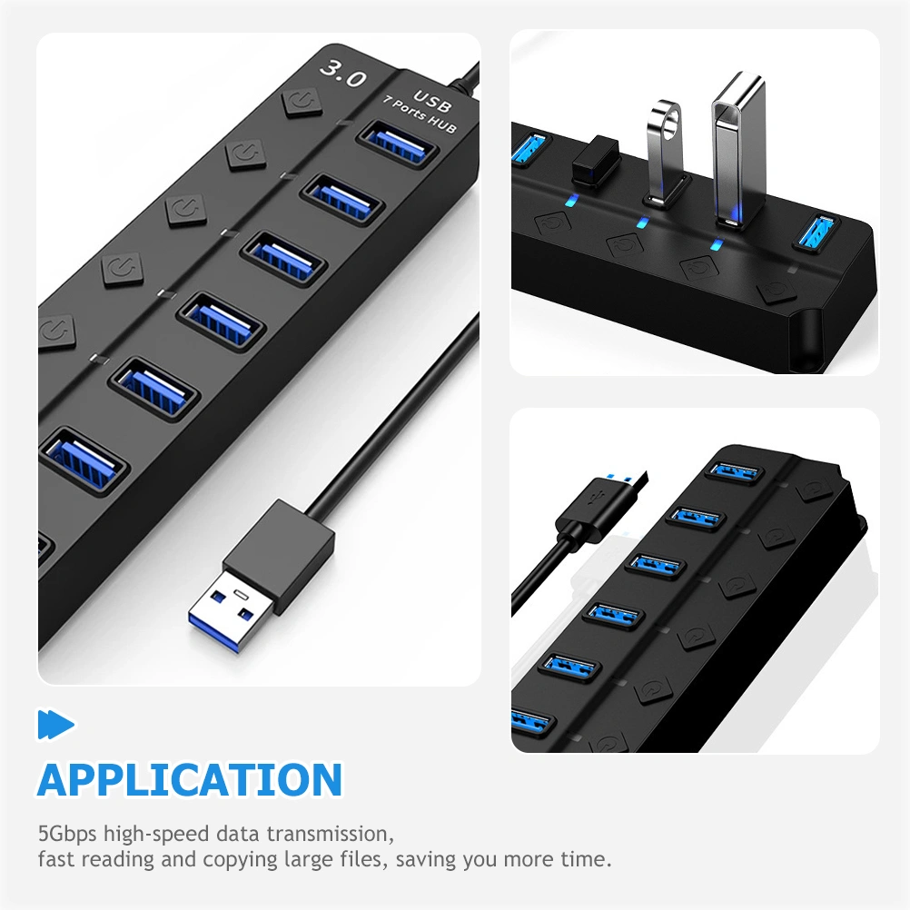 Usb Hub Multiple Usb Port 7-port Usb Splitter Adapter For Laptop Computer