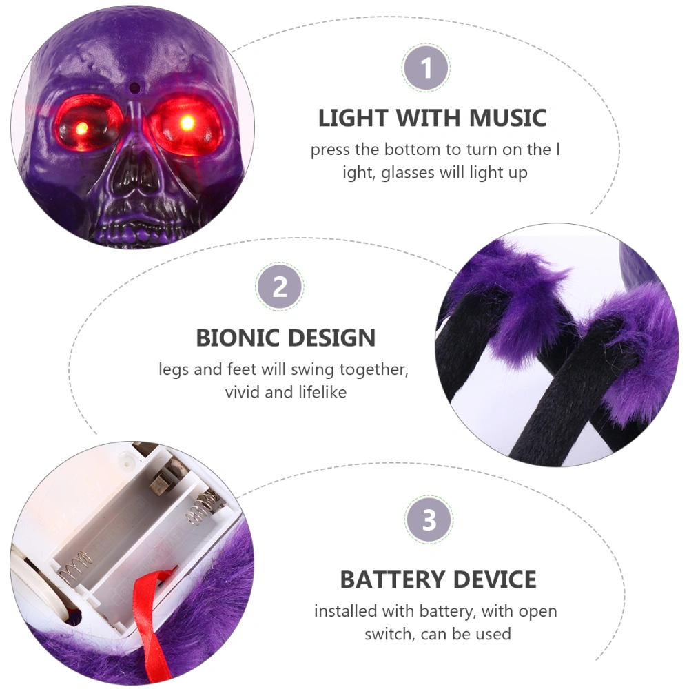 Halloween Electric Spider Toy Terrifying Prank Prop Simulation Spider Toy for KTV Bar(Purple Without Battery)