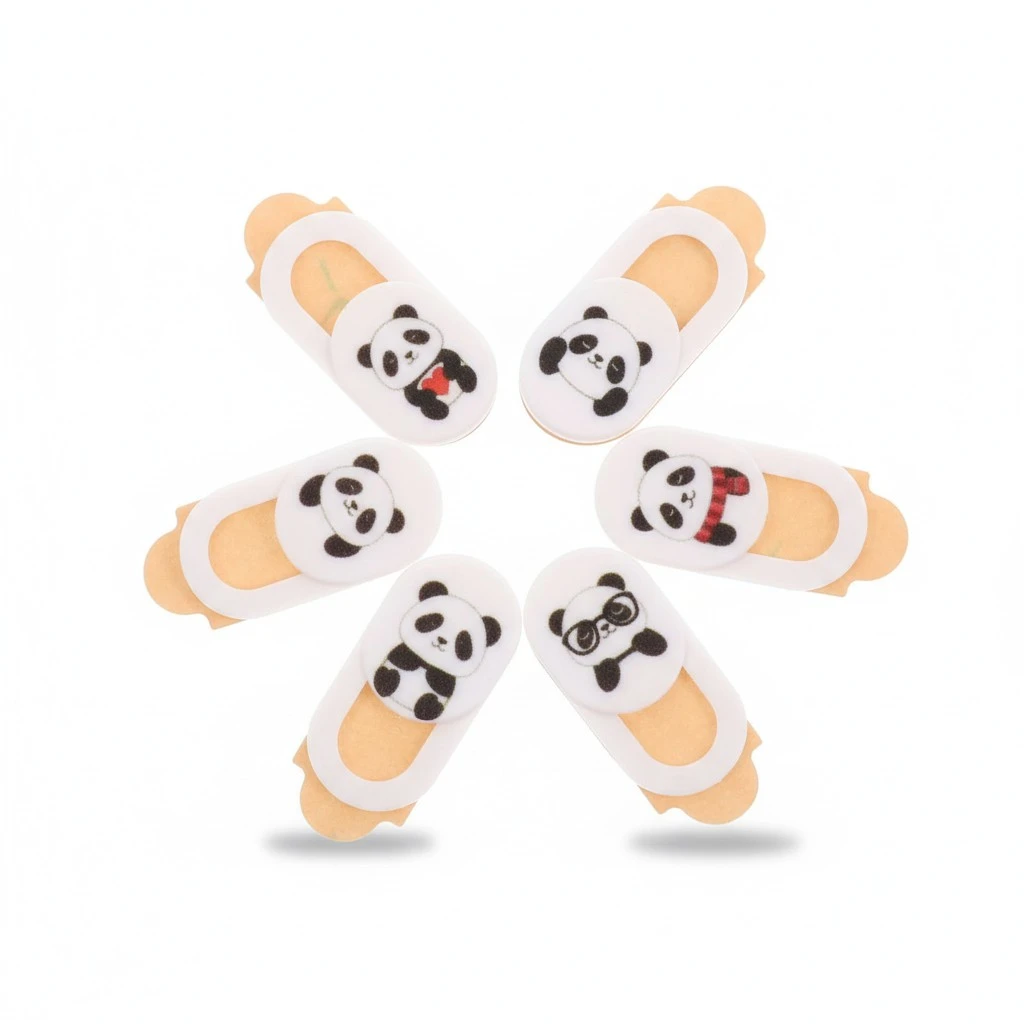 6pcs Camera Slide Blocker Cover Panda Pattern Privacy Protective Webcam Covers