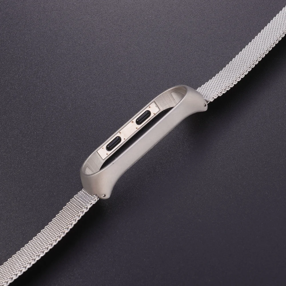 1pc Stainless Steel Wrist Strap Replacement Bracelet Band Alternative Compatible for Mi Band 4 Silver