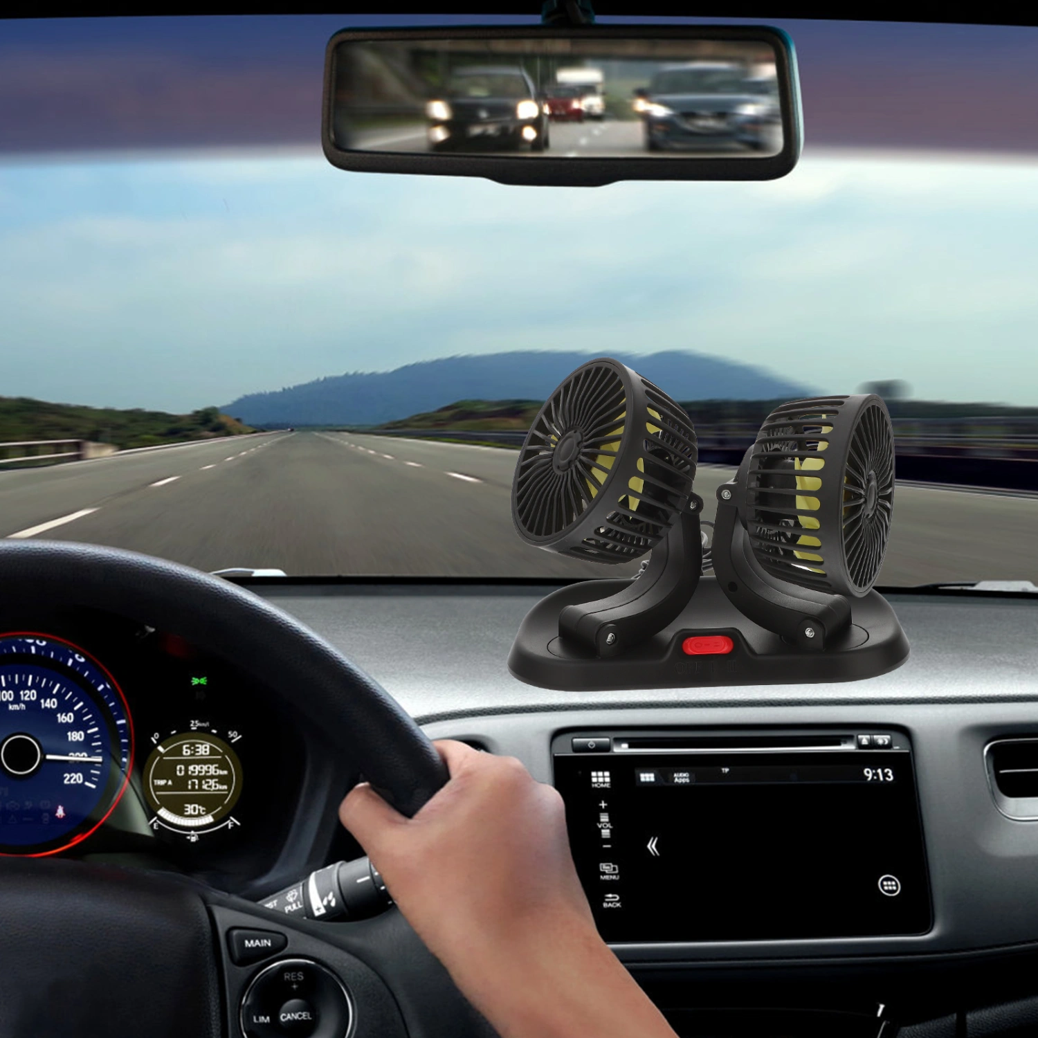 Dual-head Car Fan Plugs into Cigarette Lighter 12V Car Cooling Fan Car Fans for Summer