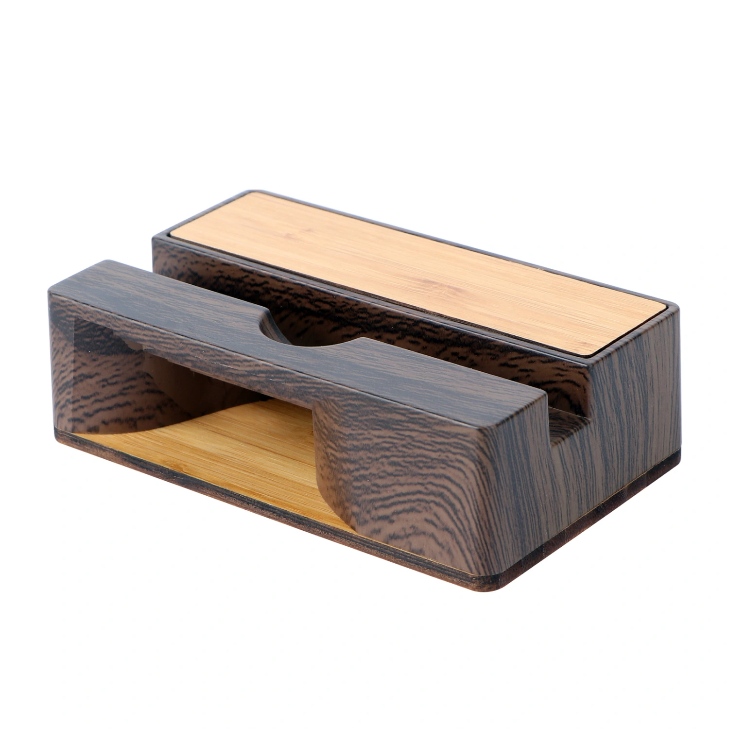 Bamboo Mobile Phone Holder Multifunctional Desktop Phone Stand Sound Amplifier Cell Phone Table Bracket (Brown)