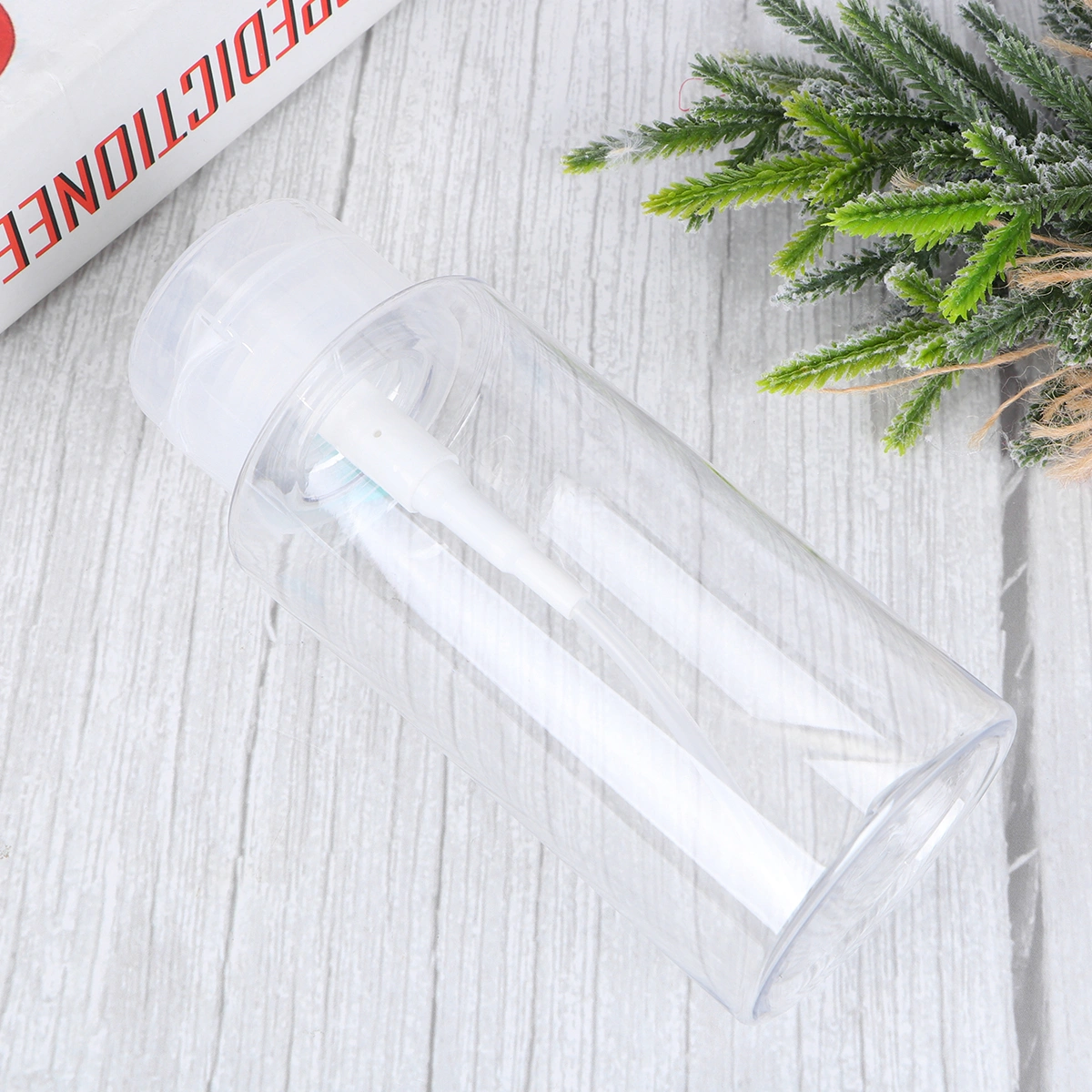 1pc Pet Plastic Makeup Remover Bottle Cosmetic Travel Bottle Press Pump Bottle (300ml)
