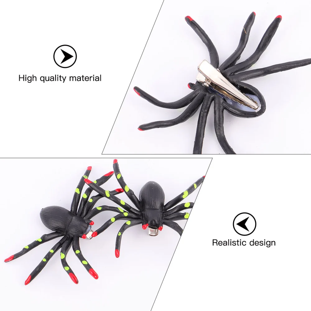 4Pcs Halloween Hair Clip Cartoon Spider Hair Clip Cosplay Prop (Random Style)