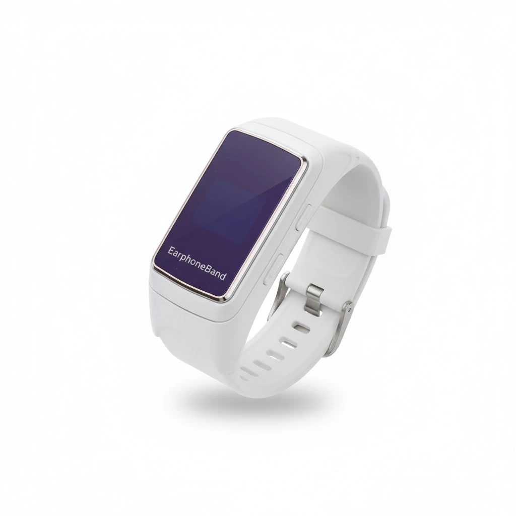 Smart-Wristbands Blood Oxygen Pressure Heart Rate Monitor Pedometer Smart Watch BraceletEarphone (White)