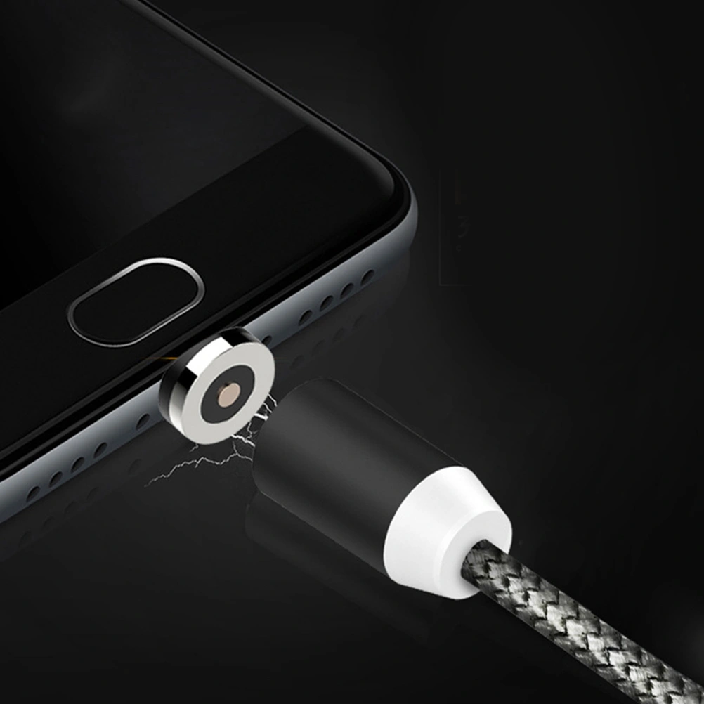 2m Round Magnetic Cable Fast Charging Type C Cable for Phone USB-C Magnet Charger Data Phone Cables Black