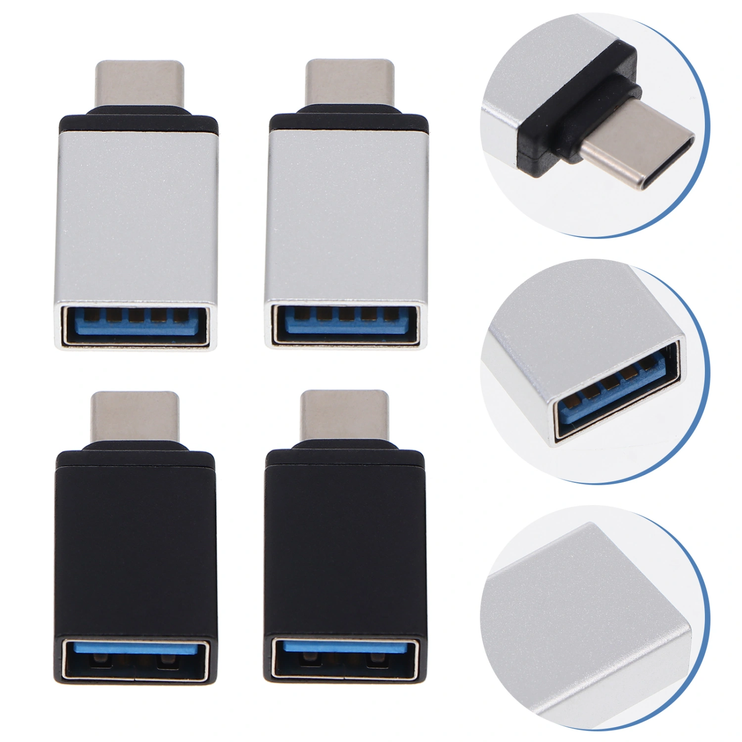 4pcs USB Converters Type-C Converter Devices Phone Converters (Assorted Color)