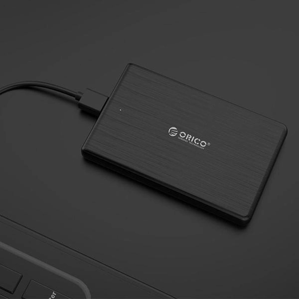 Portable Tool-free Type-C External Hard Disk Enclosure for 2.5 inch SATA Port HDD SSD (Black)