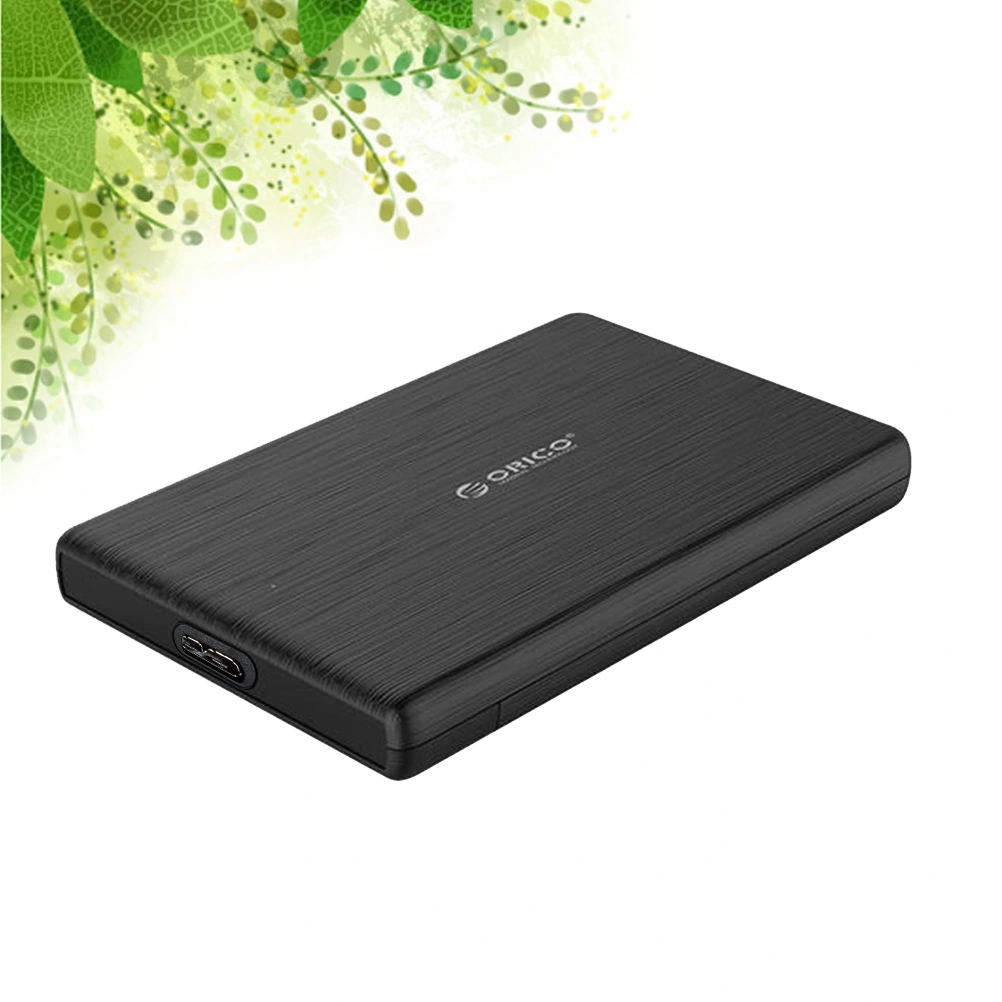 Portable Tool-free Type-C External Hard Disk Enclosure for 2.5 inch SATA Port HDD SSD (Black)
