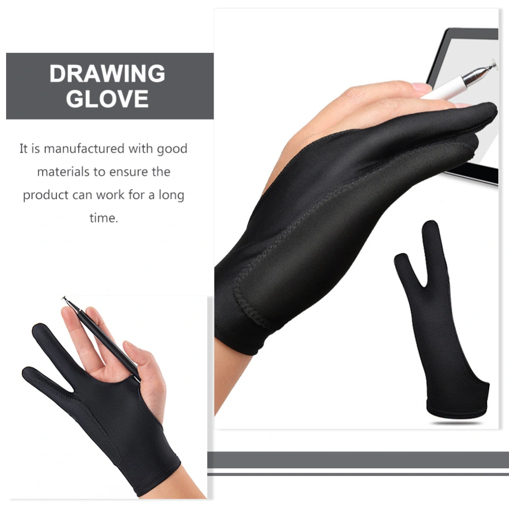 2 Pairs Drawing Glove Artist Glove Tablet Digital Art Glove Two-finger Sketch Glove