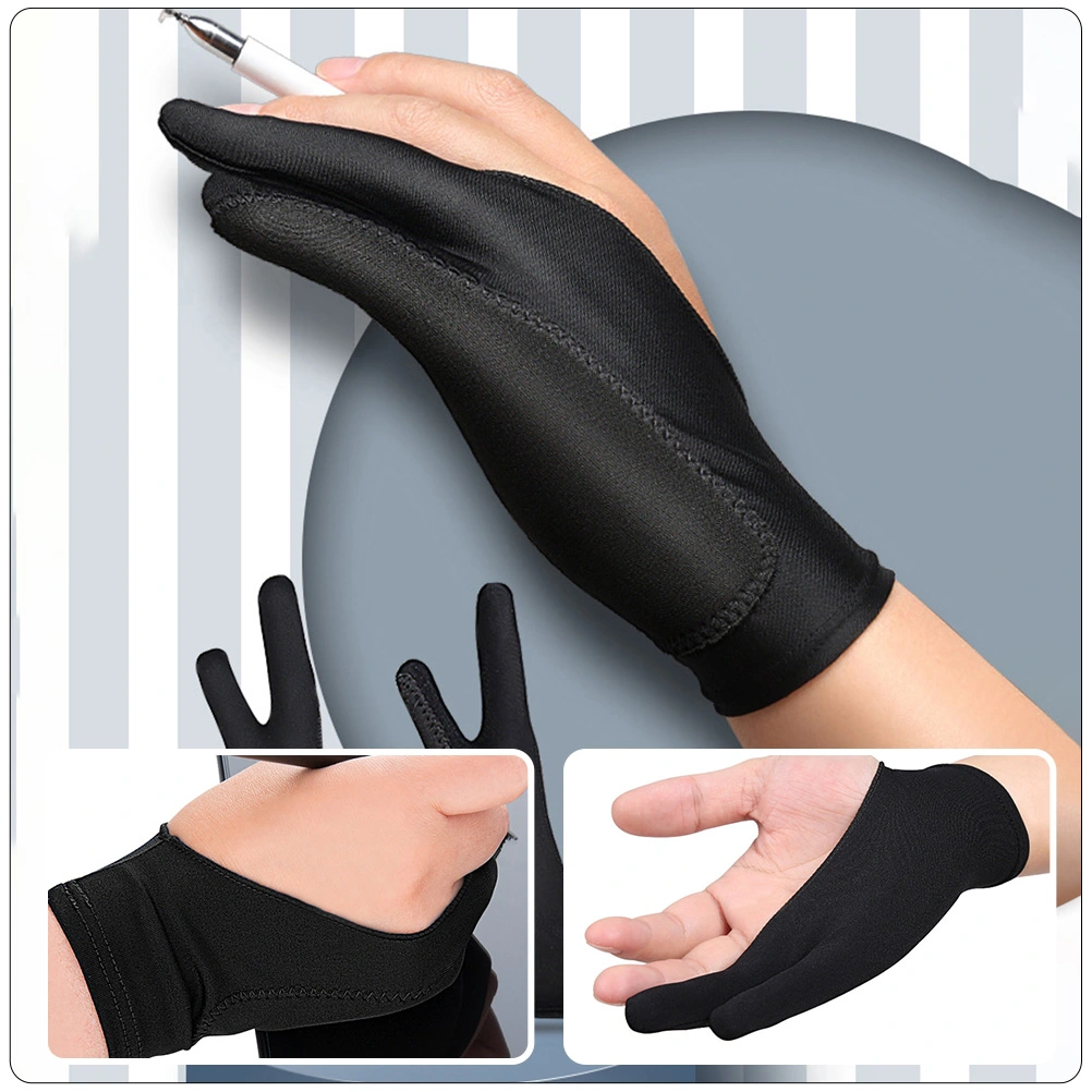 2 Pairs Drawing Glove Artist Glove Tablet Digital Art Glove Two-finger Sketch Glove