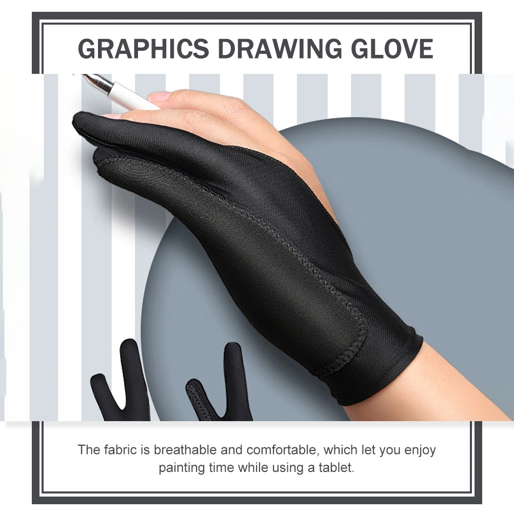 2 Pairs Drawing Glove Artist Glove Tablet Digital Art Glove Two-finger Sketch Glove