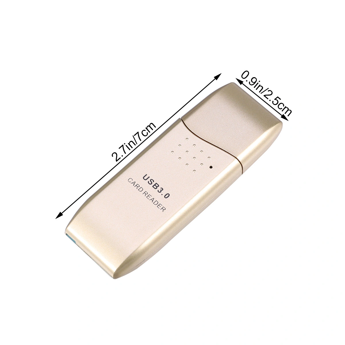 USB 3.0 Multi 2 in 1 Memory OTG Reader Adapter for SD/TF Micro SD PC Computer Laptop Accessories (Golden)