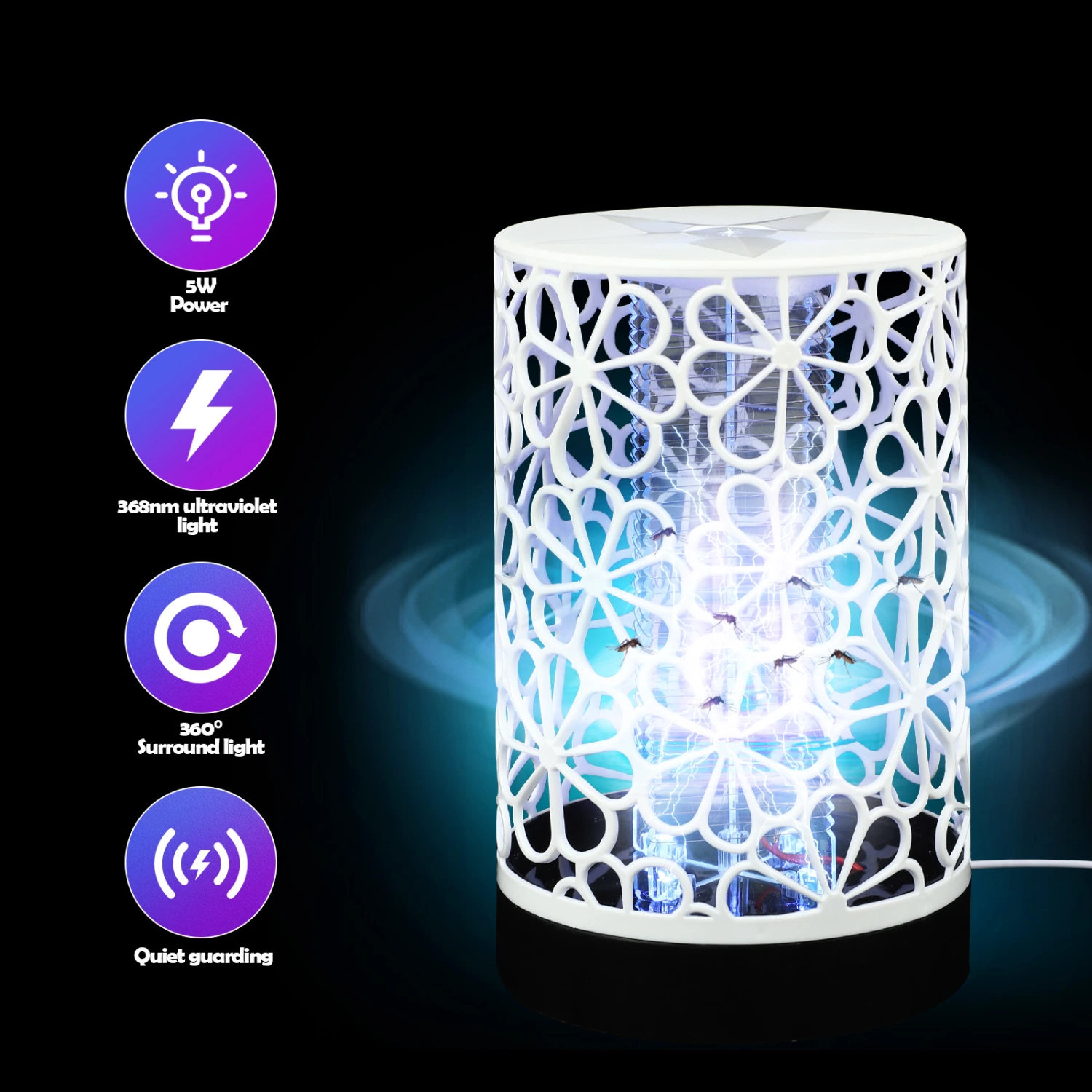 Mosquito Killer Lamp USB Powered Physical Flies Mosquito Trap LED Lighting