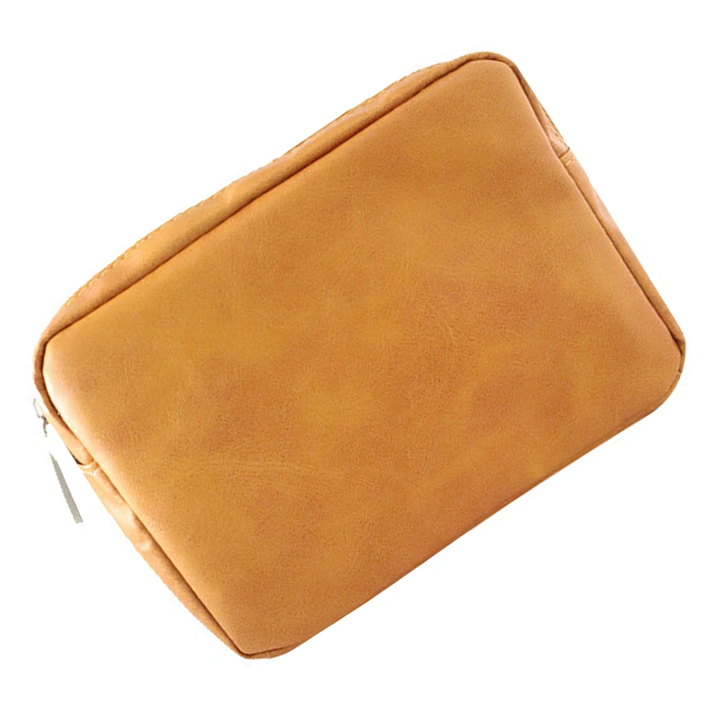 1 Pc Multipurpose Data Cable Box Durable Simple PU Hard Drive Bag (Orange)