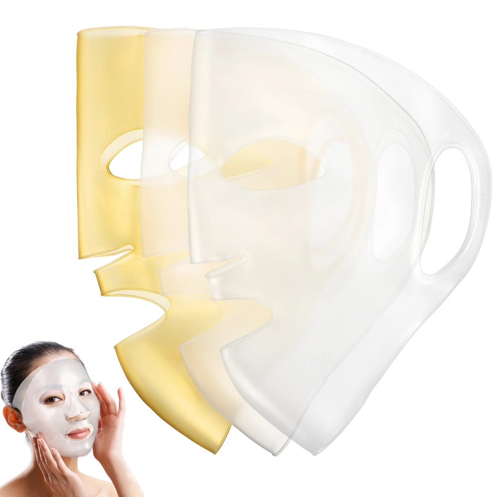 3 Pcs Silicone Face Mask Covers Reusable Mask Covers Face Moisturizing Beauty Mask Covers