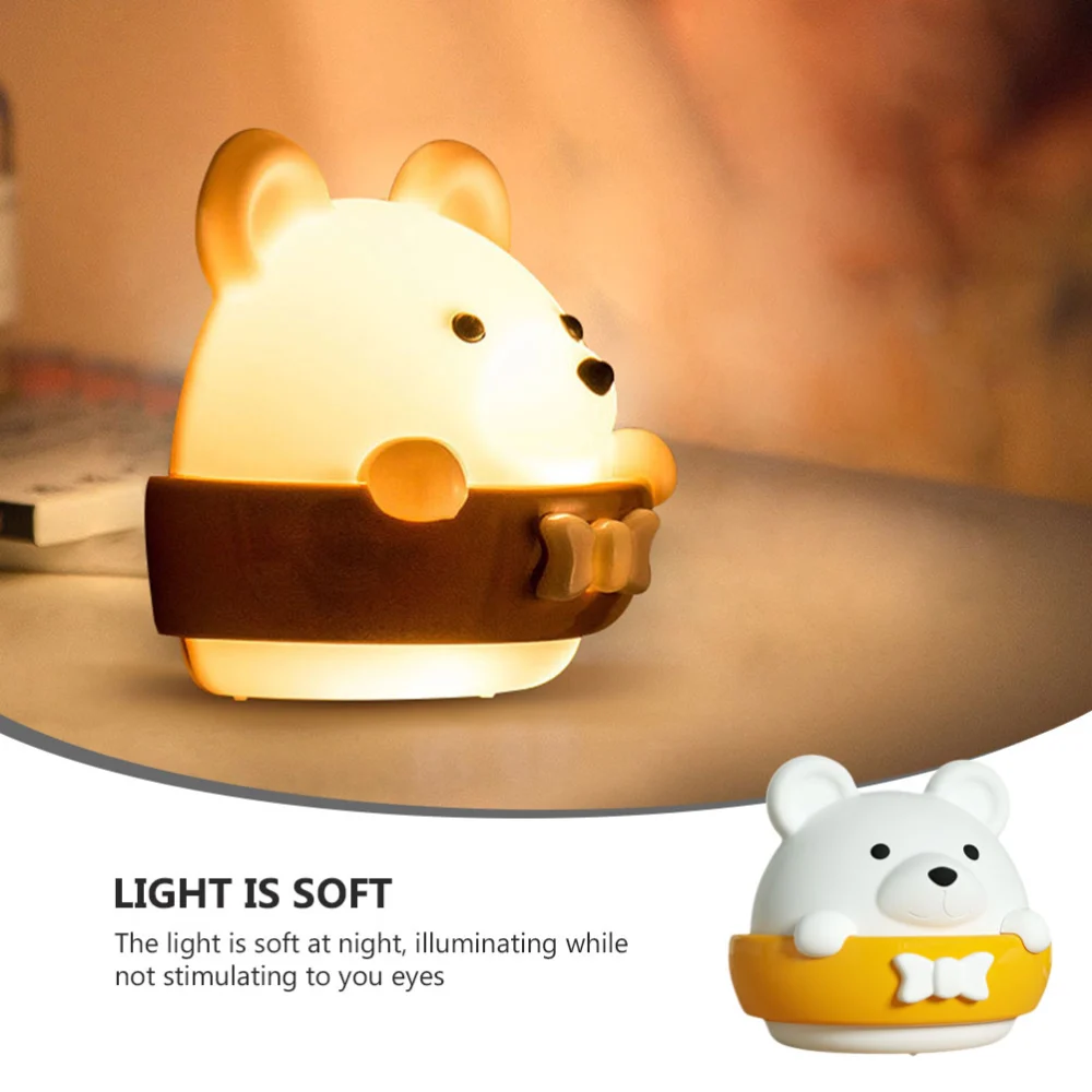 1Pc Adorable Little Bear Shaped Night Light Bedroom Night Lamp LED Night Lamp