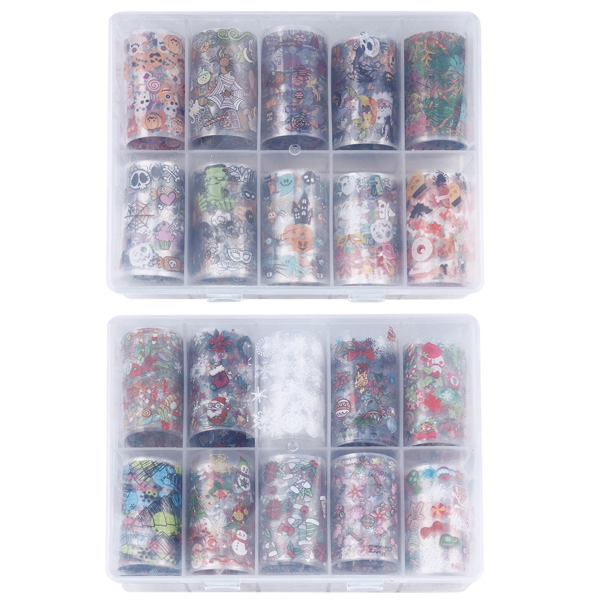 2 Boxes/20pcs Halloween Christmas Nail Decals Nail Art Decor Nail Accessories