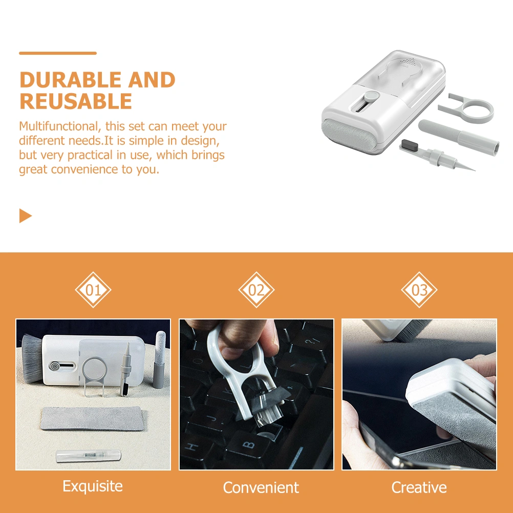 1 Set Earphone Cleaning Brush Multifunctional Cleaning Cloth Keycap Puller