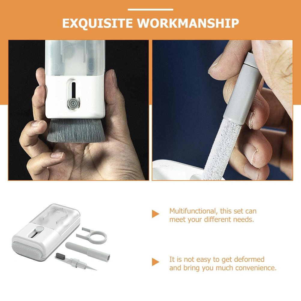 1 Set Earphone Cleaning Brush Multifunctional Cleaning Cloth Keycap Puller