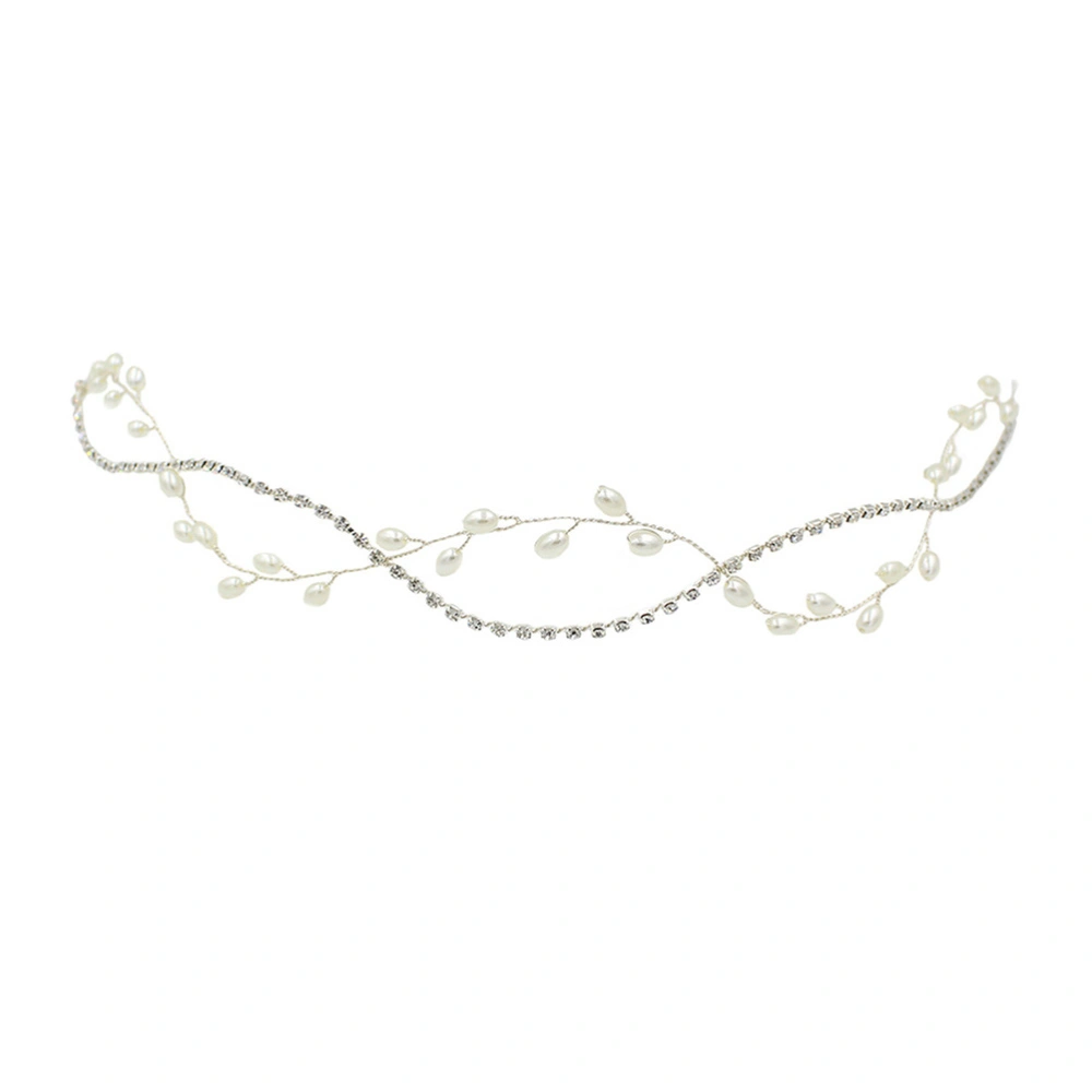 1pc Bridal Headband Delicate Pearl Rhinestone Inlaid Hair Band Hair Clasp