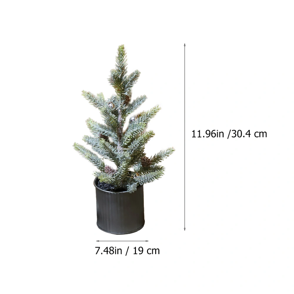 1PC Luminous Xmas Tree Simulated Xmas Tree Mini Small Xmas Tree Decor (Green)