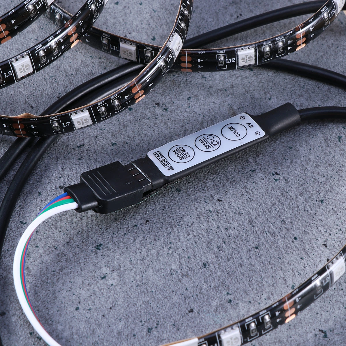 1m 5050 SMD Rope Light Waterproof RGB Flexible LED Strip Light with Manual Control USB Cable for TV Closet Outdoor Lighting