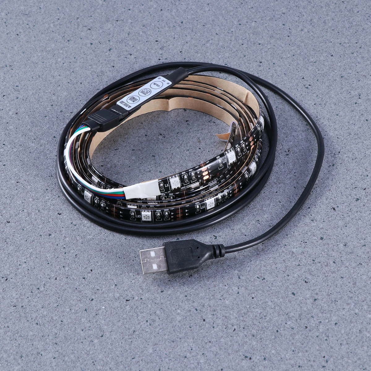 1m 5050 SMD Rope Light Waterproof RGB Flexible LED Strip Light with Manual Control USB Cable for TV Closet Outdoor Lighting