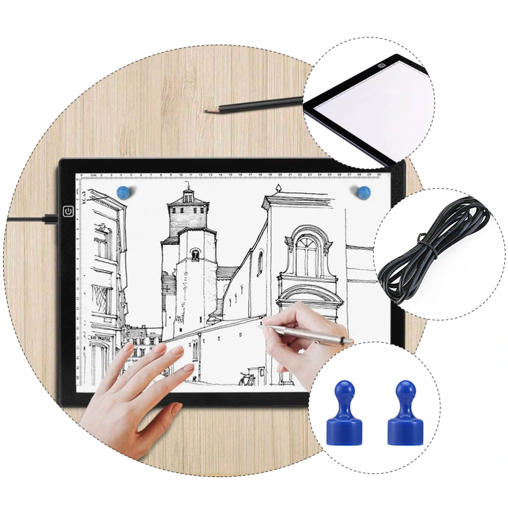 Matte Texture Light Box Board LED Drawing Board with USB Cable and 2 Magnets