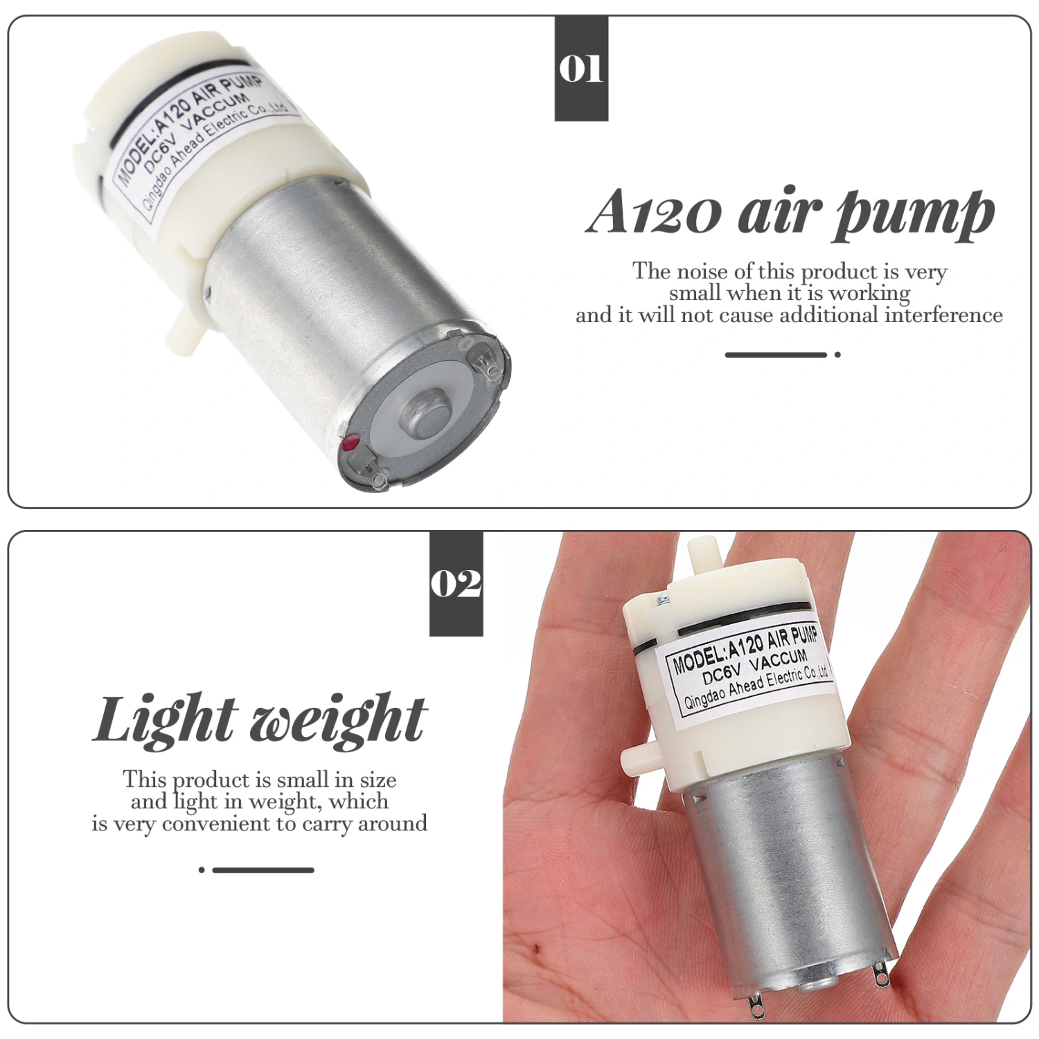 Small Vacuum Pump Portable A120 Vacuum Pump DC 6V Electric Vacuum Pump for Home