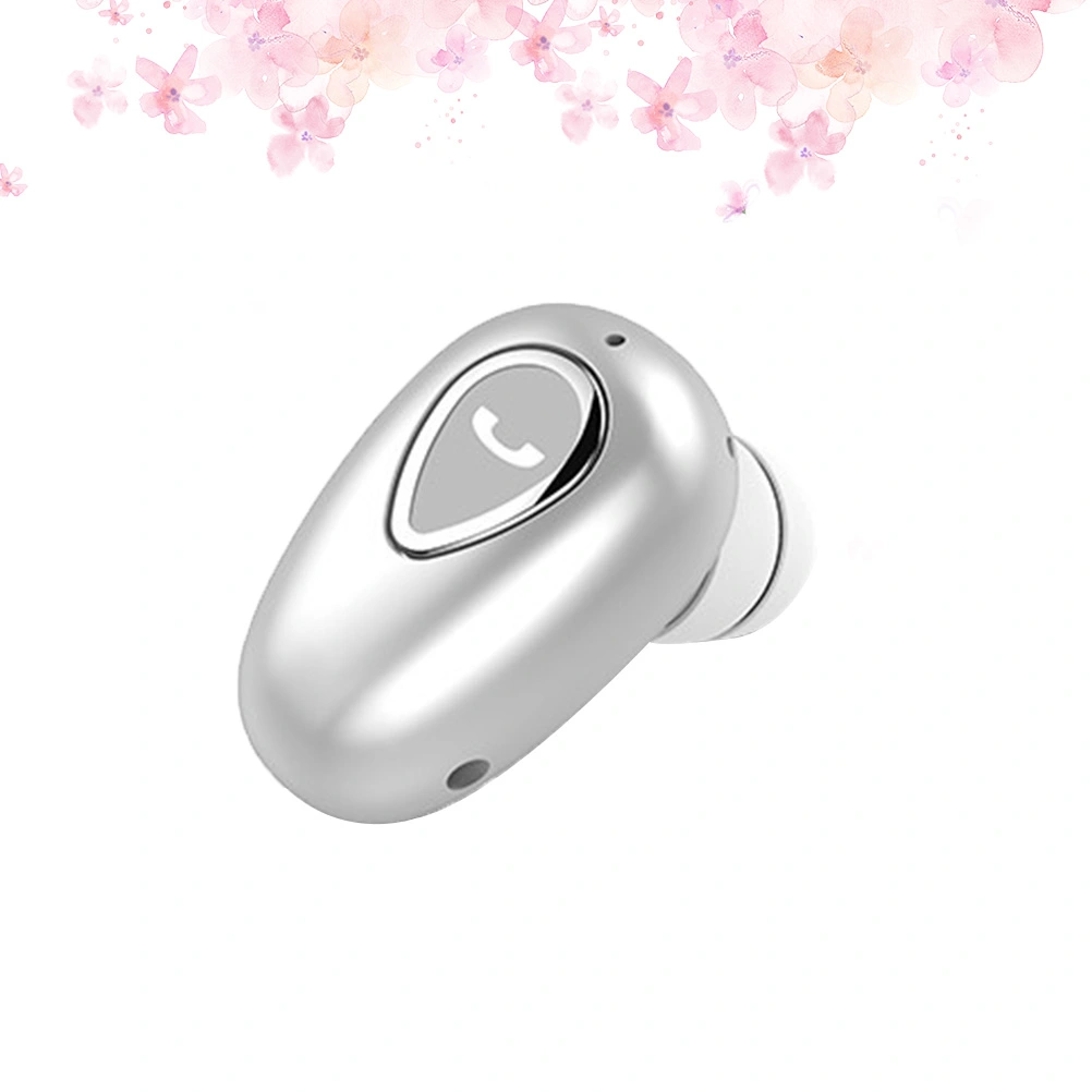 YX01 Single Mini Small Stereo In-Ear Earbuds Wireless Earphone Headset Headphone for Phone Silver