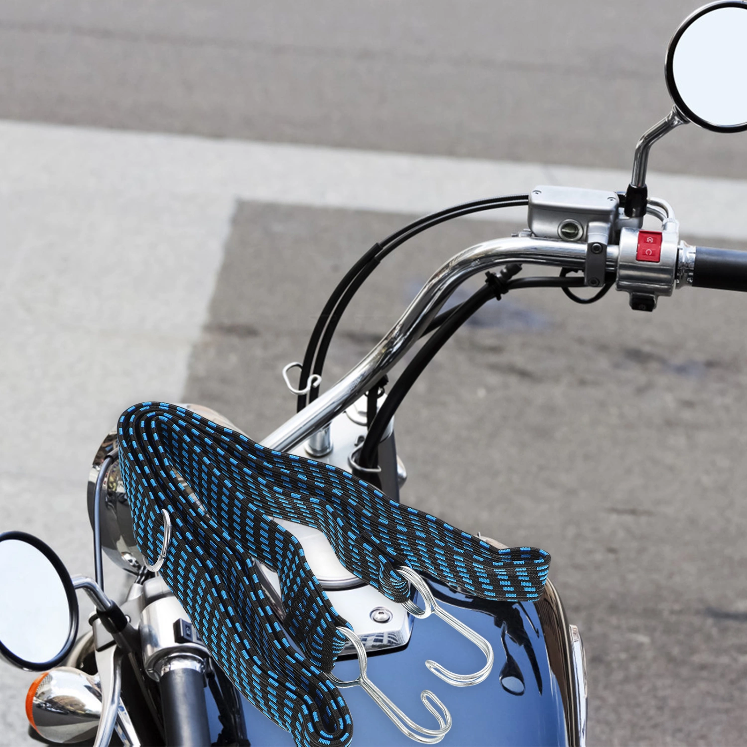 2pcs Bike Luggage Bungee Strap Adjustable Elastic Bungee Cord Straps with Hooks