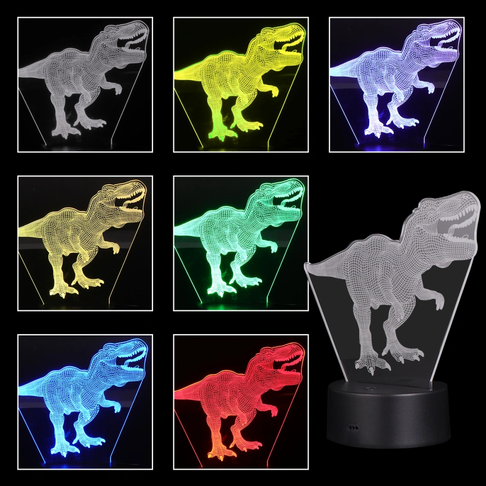 1 Set 3D Dinosaur LED Acrylic Small Night Lamp Modeling Lamp USB