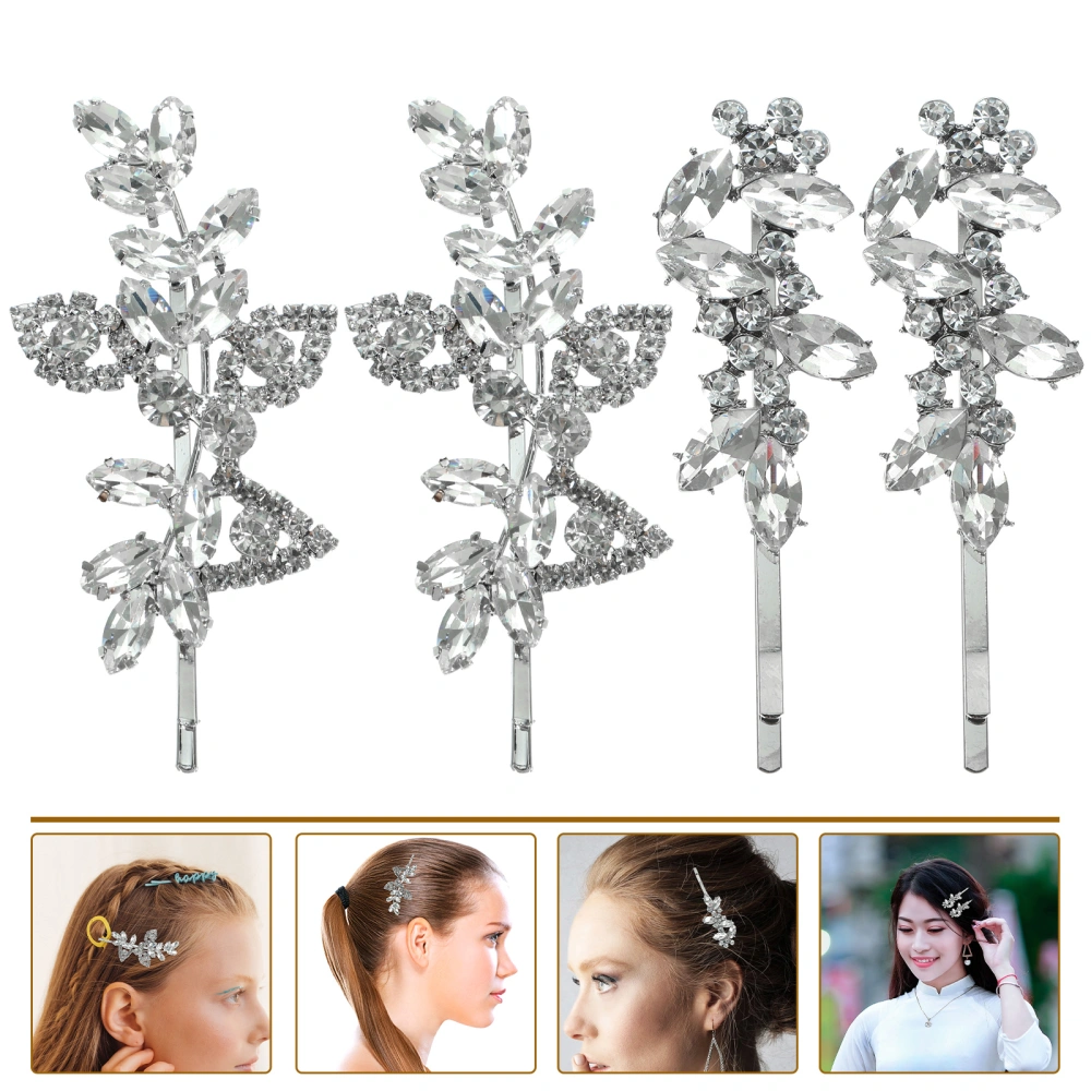 4pcs Rhinestone Hair Clips Wedding Bridal Hair Clips Bride Hair Accessories for Women Teen Girls